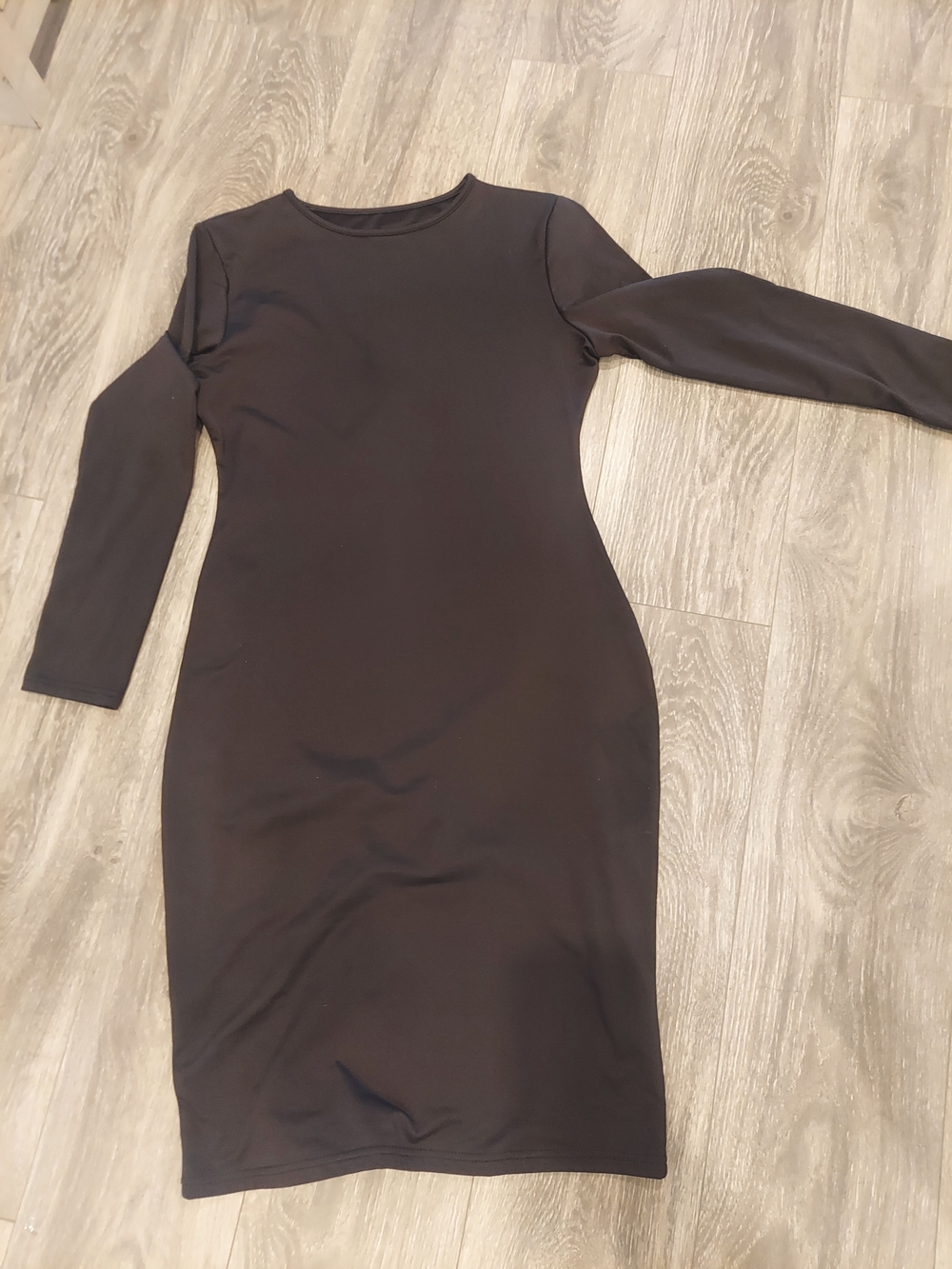 Women's Black Long-Sleeve Bodycon Dress